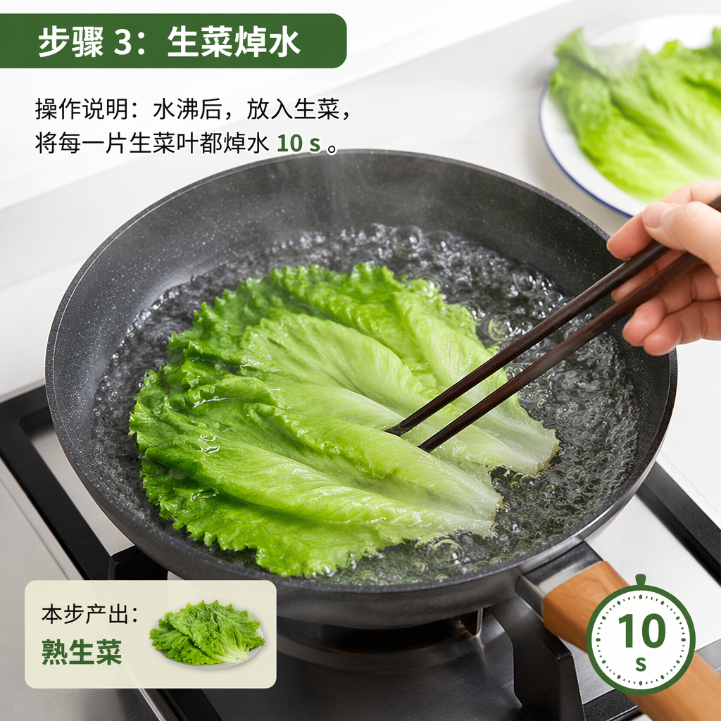Step 3: Blanch the Lettuce