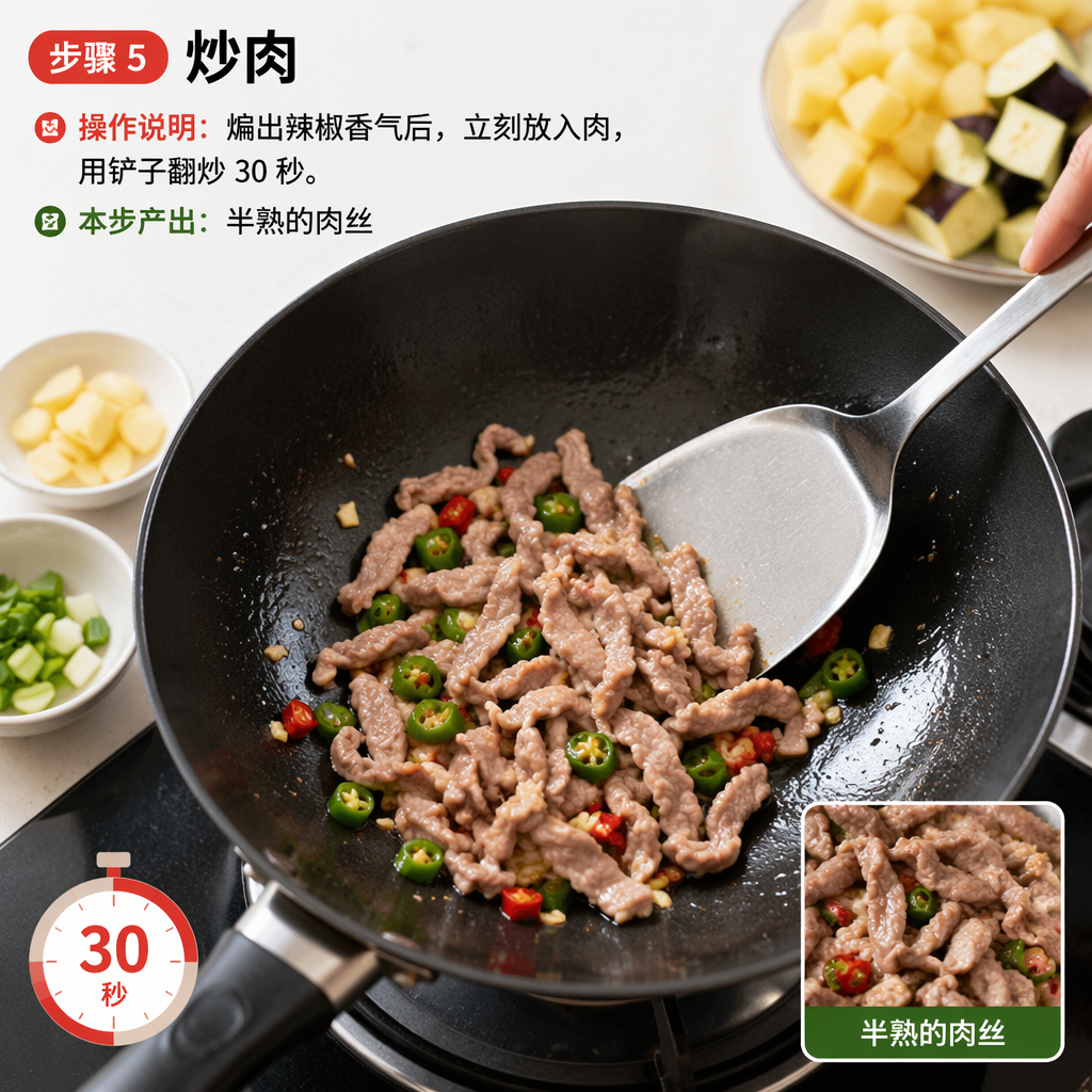 Step 5: Stir-fry the Meat