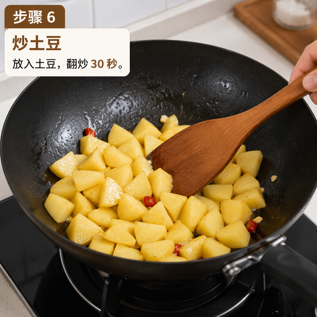 Step 6: Stir-fry the Potato