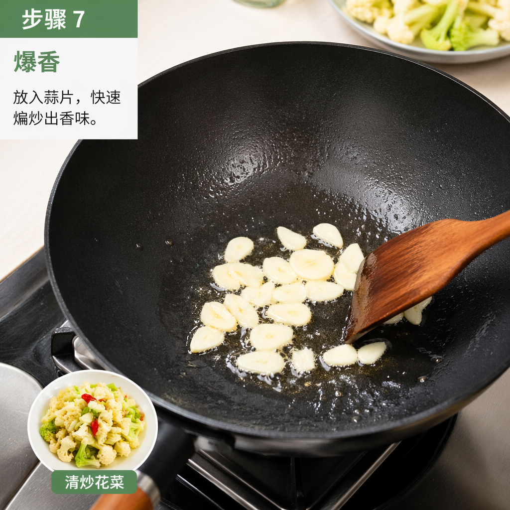 Step 7: Sauté the Garlic