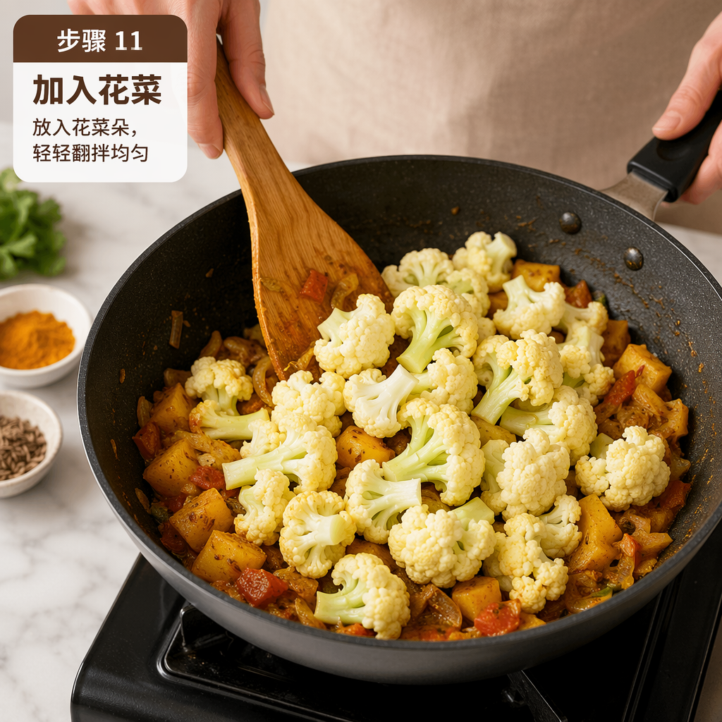 Step 11: Add the Cauliflower