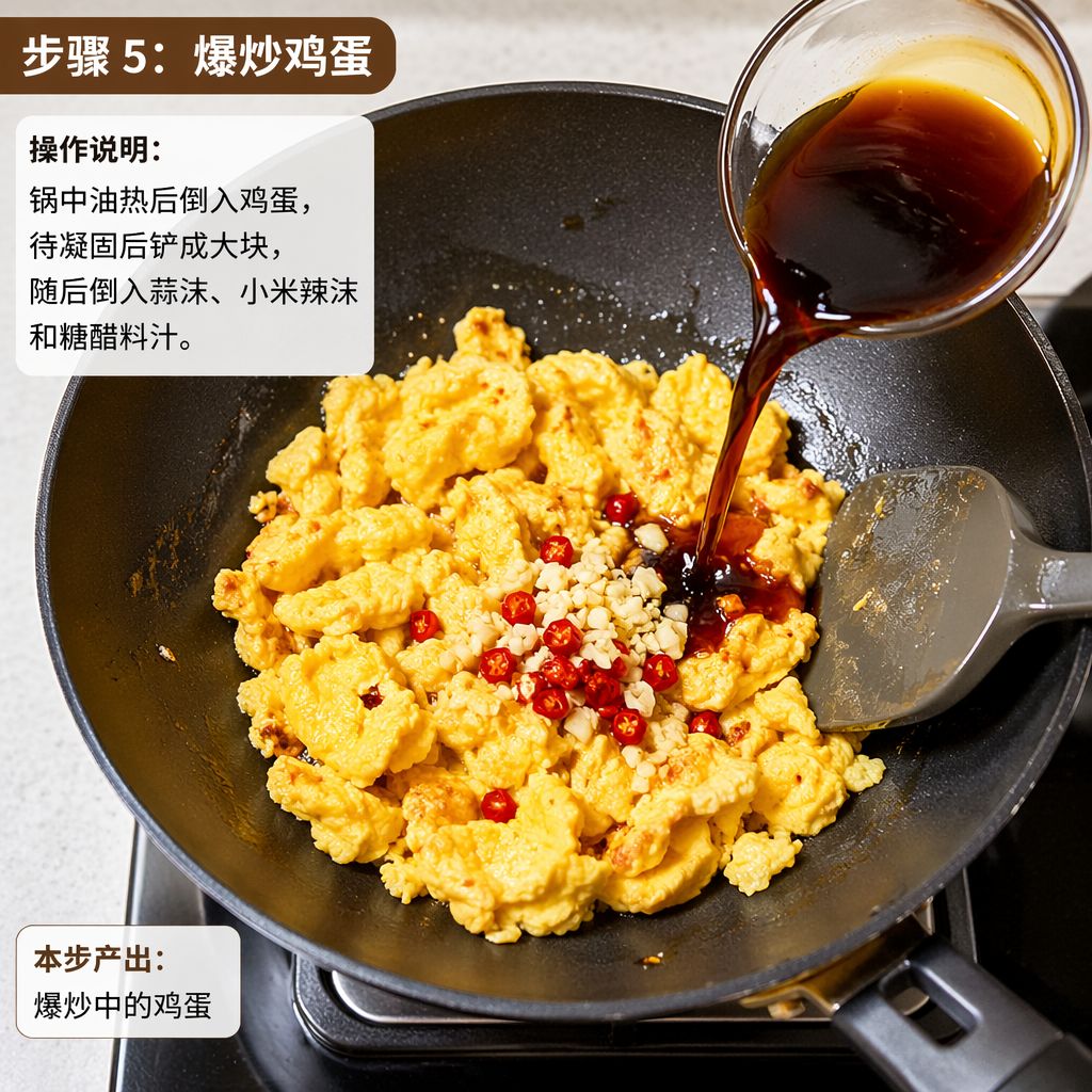 Step 5: Stir-Fry the Eggs